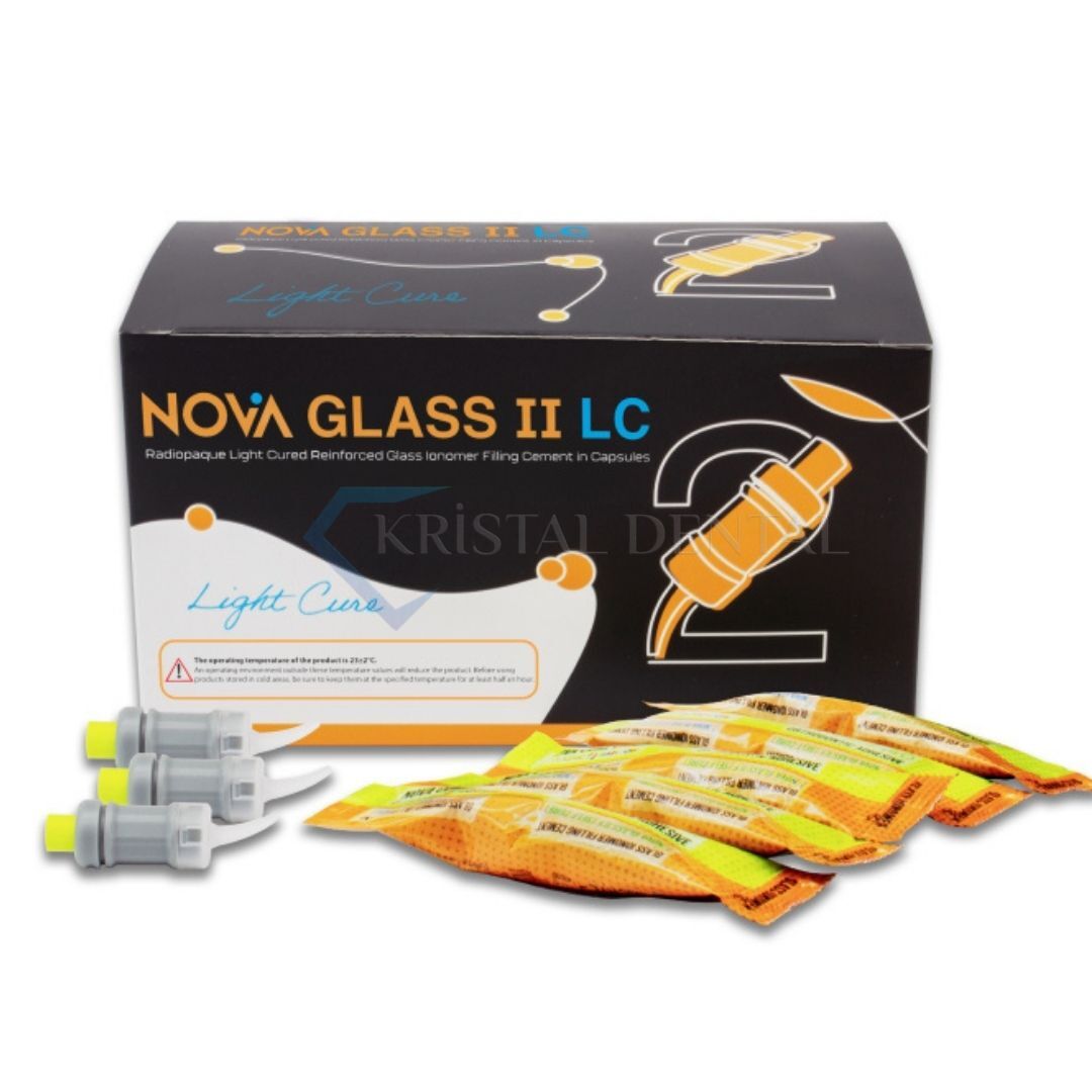Imicryl Nova Glass II LC Cam Ionomer Dolgu Simanı 50 Kapsül + 5 ml Coating