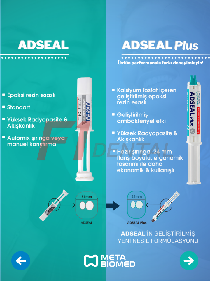 Meta Biomed Adseal Plus Rezin Bazlı Kanal Dolgu Patı