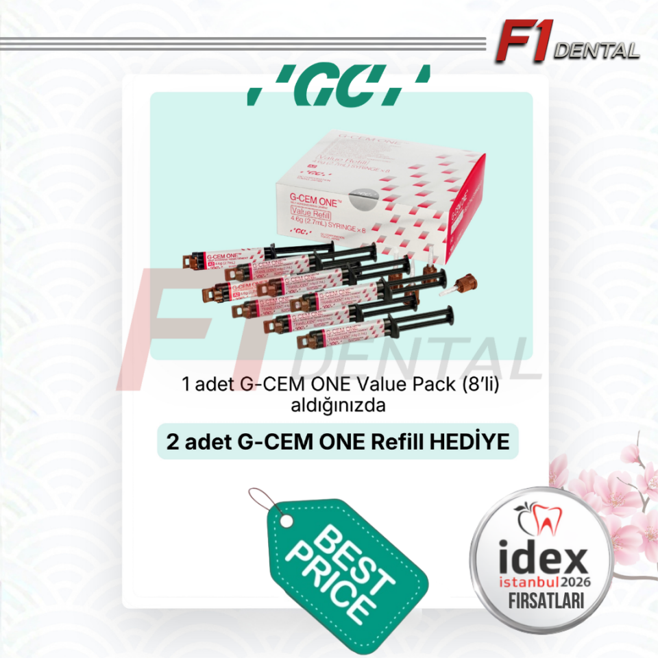 GC G-Cem ONE Value Refill 8 x 4,6 gr + 2 Adet Tekli G-Cem ONE HEDİYE